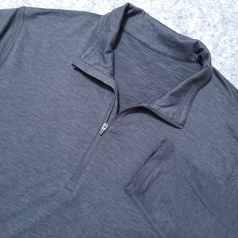 Vuori Ease Performance Quarter Zip Pullover Mens L Gray Heather